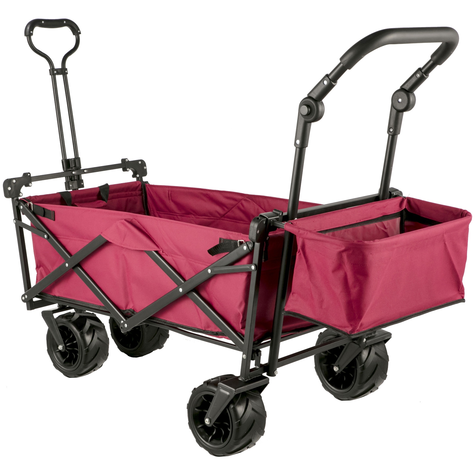 Extra Large Collapsible Garden Cart With Canopy And Rear Storage_voghion.com